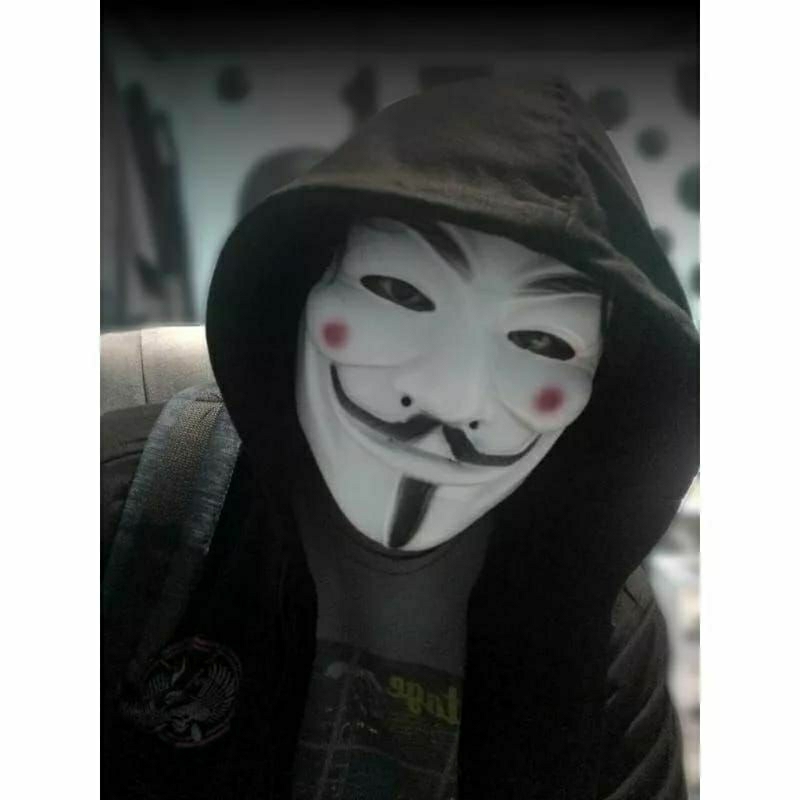 Topeng Hacker/Topeng Anonymous Hacker Vendetta/Topeng Joker Badut Halloween