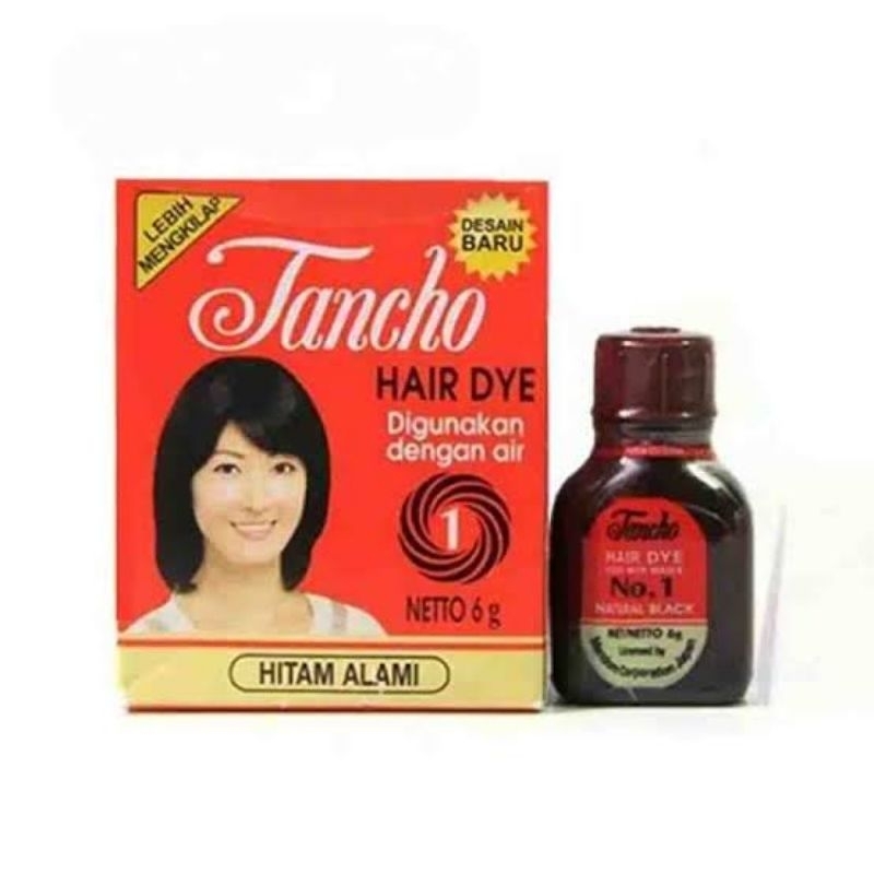Tancho Semir Rambut Bubuk Warna Hitam 6 gr