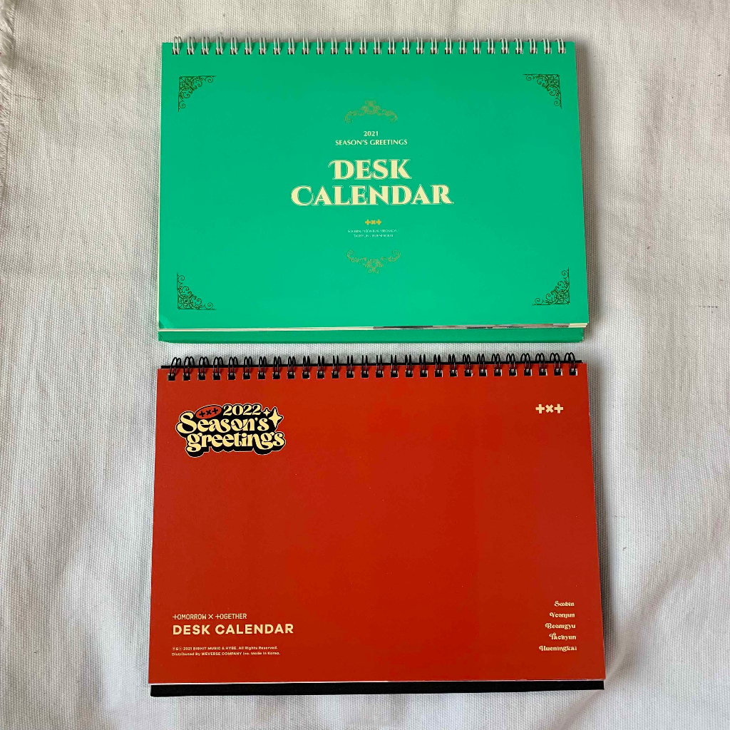 TXT sg21 sg22 desk calendar Tomorrow x Together season’s greeting 2021 2022 kalender