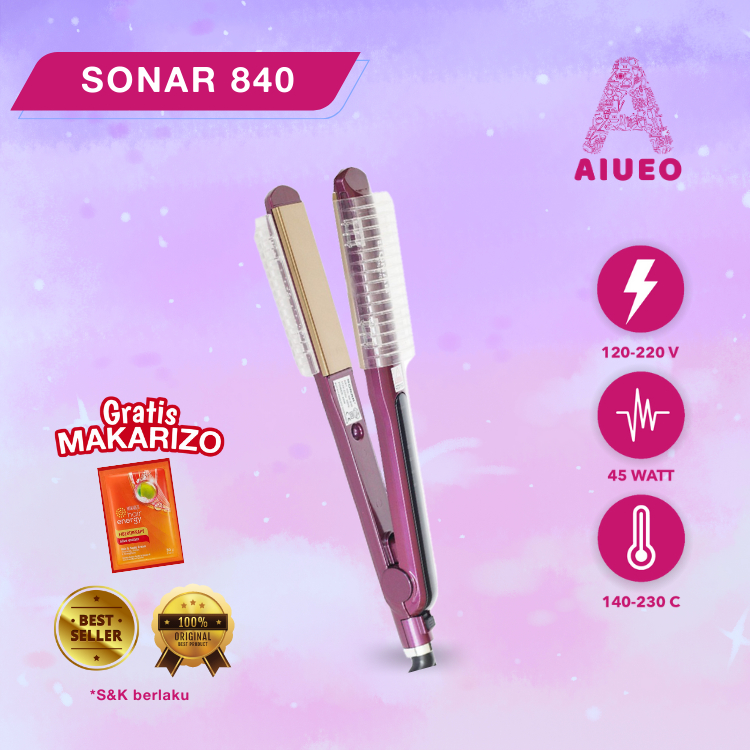 Catokan Rambut Sonar 840 Curly dan Pelurus Rambut 3in1 Catokan Blow Palt Keramik | Catokan Rambut Sonar Ori