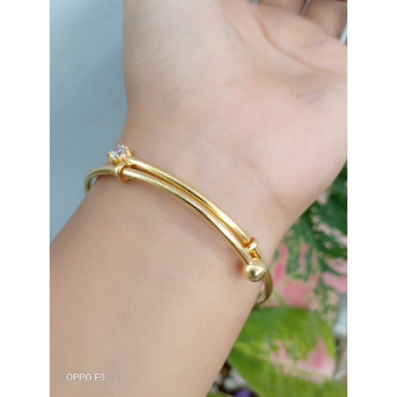 gelang keroncong bahan perak asli 925 di lapisi emas 22karat