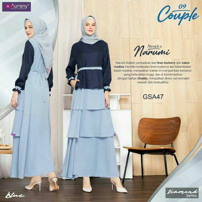 BAJU GAMIS GSA 47 BLUE BY AURANY