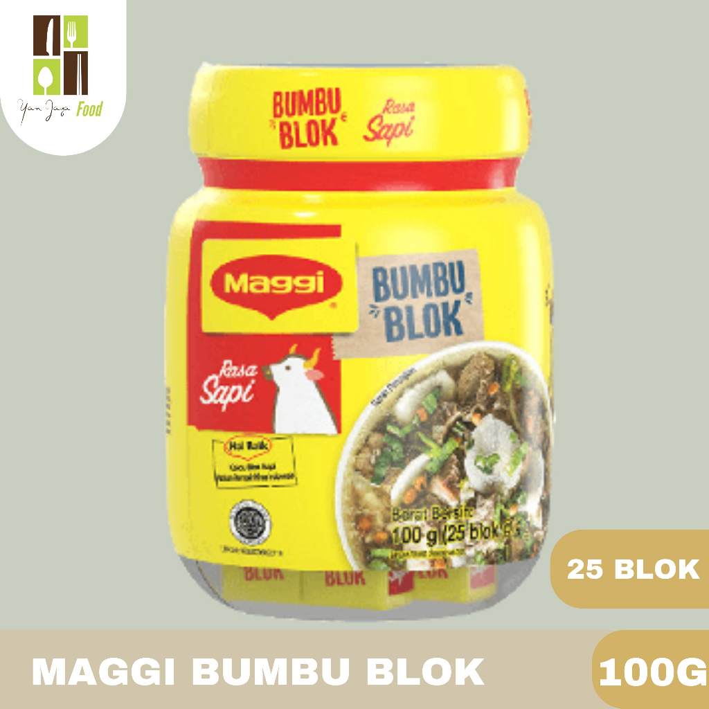 Maggi Bumbu Blok Rasa Sapi / Beef Cubes Jar / Kaldu Sapi 100g 1 Toples