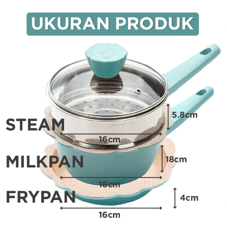 Panci Mpasi Bayi  Set 4Pc Sakura Flower Cookware set Peralatan dapur Mpasi Anak Baby Pan Health Food Grade AMAN UNTUK MPASI BALITA