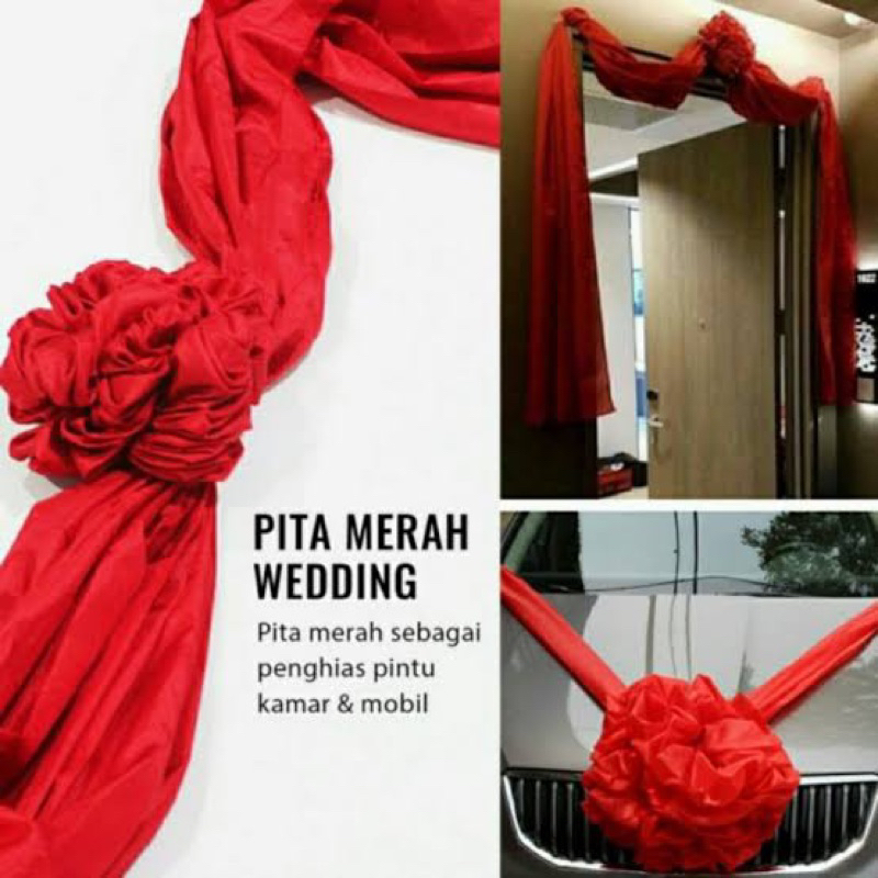 

Pita kain merah wedding