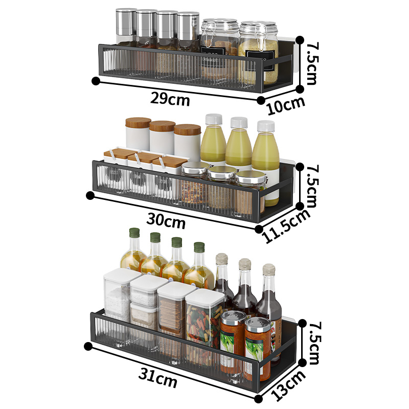 Rak Dapur Stainless Steel Rak Bumbu Rempah Pisau Rak Sendok Pemegang Peralatan Terpasang di Dinding