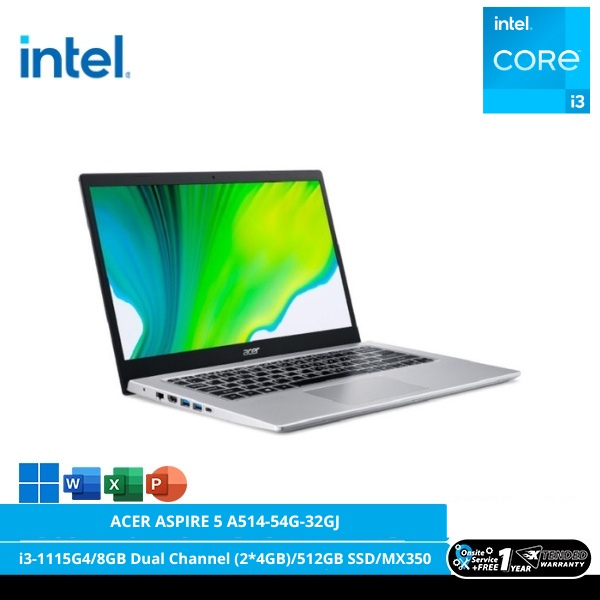 ACER ASPIRE 5 A514-54G-32GJ [Intel Core i3-1115G4/8GB Dual Channel (2*4GB)/512GB SSD/MX350/OHS HD (S