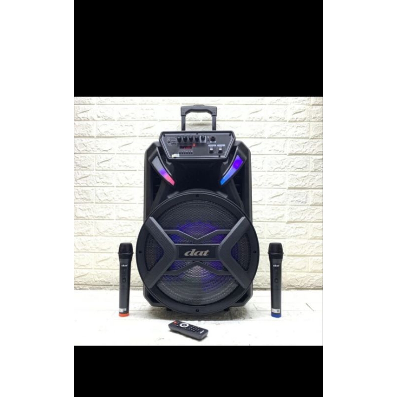 speaker portable wireless bluetooth DAT 15 inch DT 1509x2 2 mic wireless