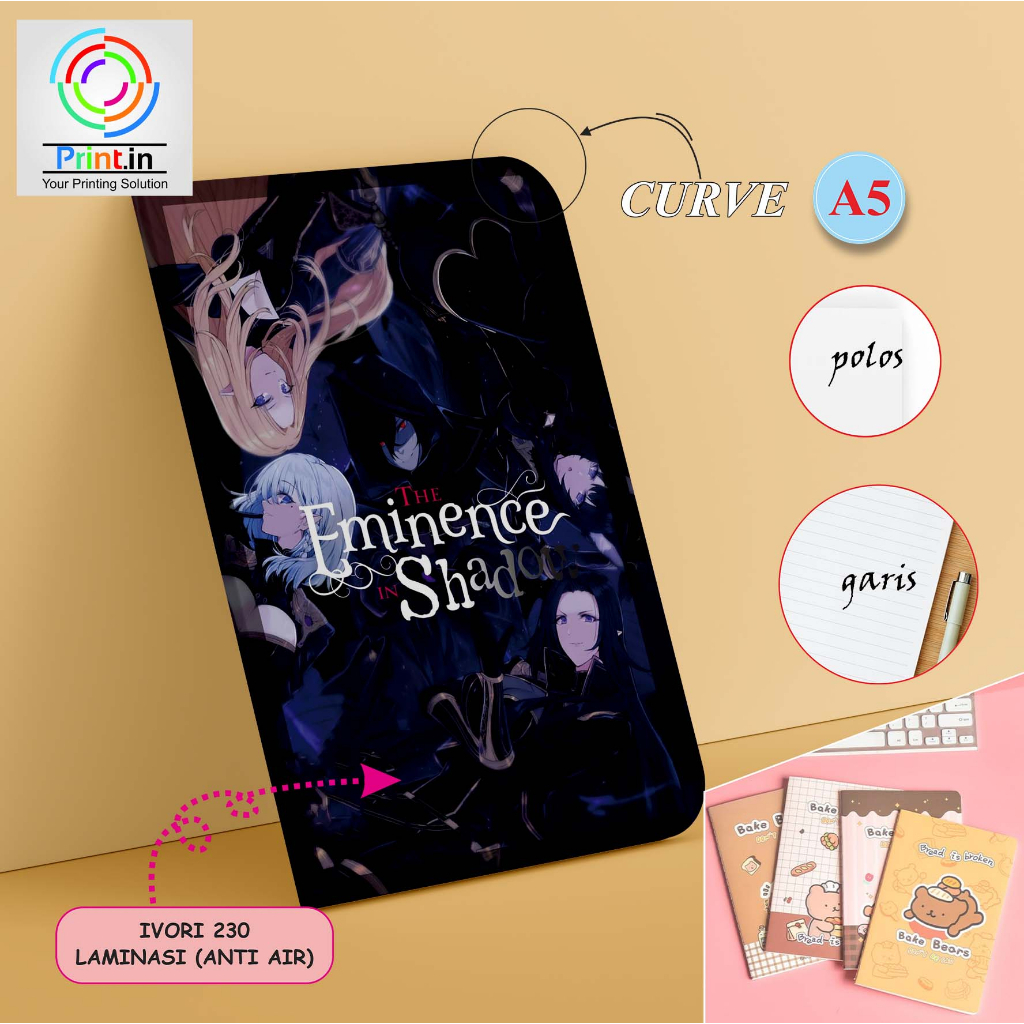 

Notebook/Pocket Note Anime The Eminence In Shadow Softcover,Buku Journal, Catatan Harian