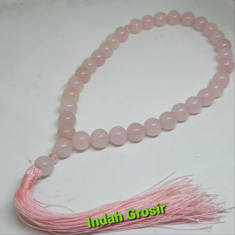 Tasbih batu rose quartz 10mm 33butir original