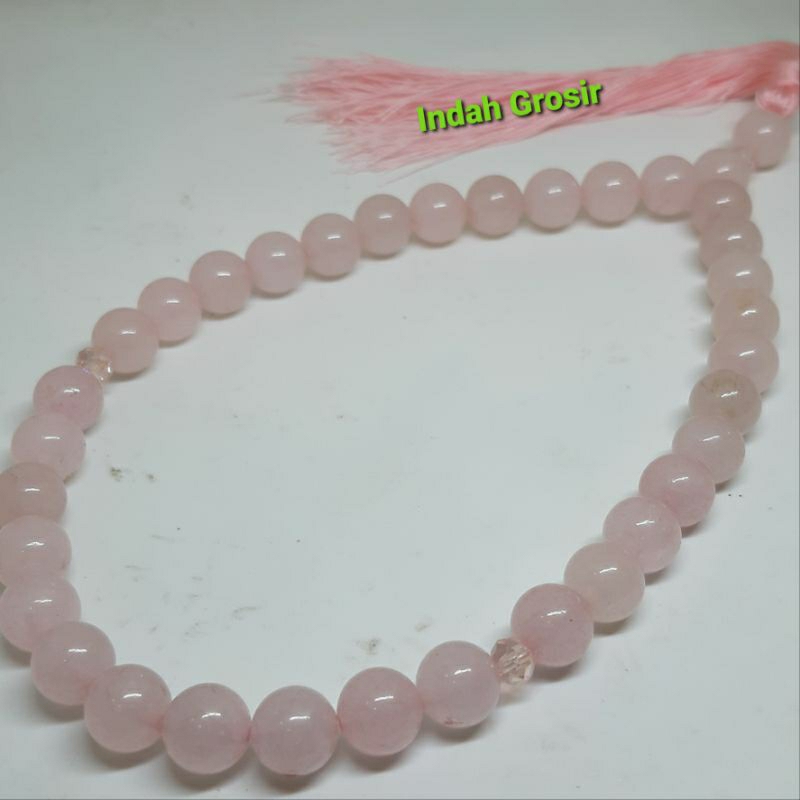 Tasbih batu rose quartz 10mm 33butir original