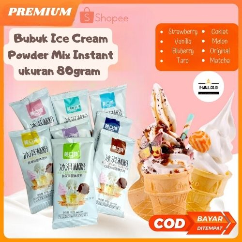 Bubuk soft Ice Cream Powder Mix ukuran 80gram isi 3pcs/ice cream/es krim/bubuk ice cream TERLARIS