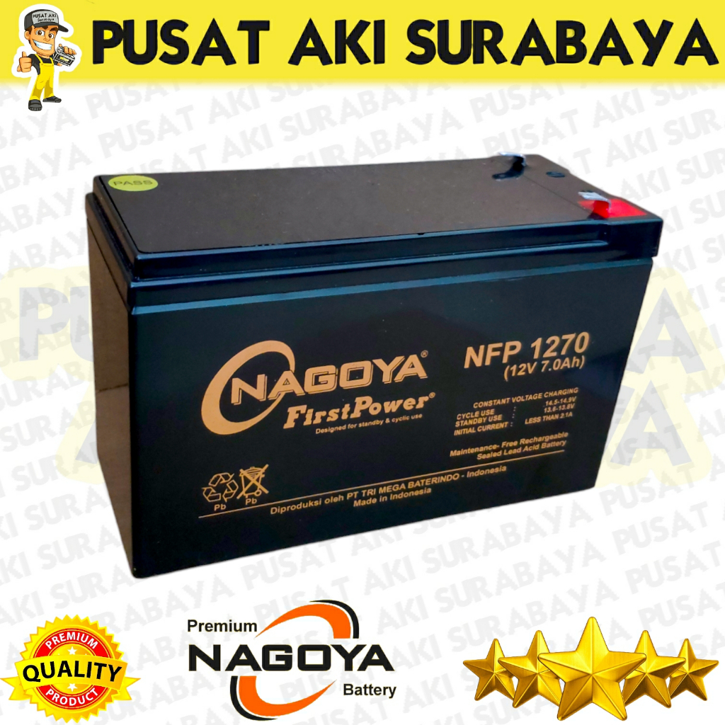 BATERAI VRLA NAGOYA 12V 7AH SPRAYER PERTANIAN ELETRIK  LAMPU EMERGENCY UPS KOMPUTER 12 VOLT 7 AMPER