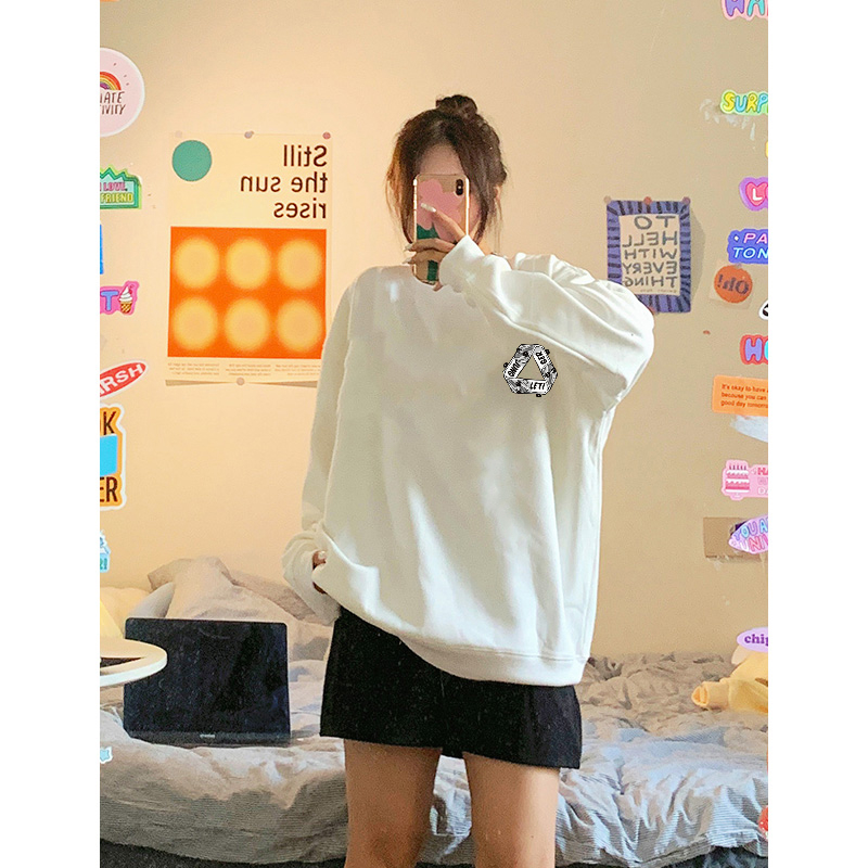 Sweater Lengan Panjang Retro Triangular skateboard Korean Style/Sweater Crop/Baju Wanita/Switer Wanita/Switer