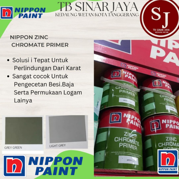 NIPPON ZINC CHROMATE PRIMER CAT DASAR / ANTI KARAT UNTUK BESI 4KG