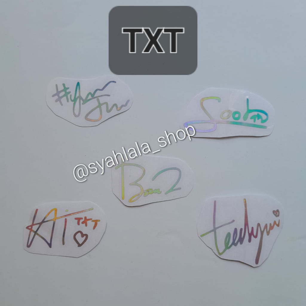 STIKER HOLOGRAM TTD TXT STIKER TANDA TANGAN HOLOGRAM TXT stiker holo tanda tangan kpop