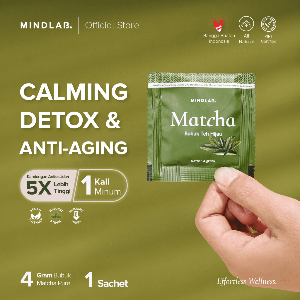 

Pure Matcha Powder Sachet 4 Gram / Teh Hijau Bubuk Premium - MINDLAB - PIRT