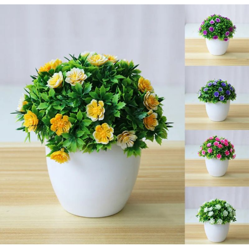 Bunga Plastik Artificial Dekorasi Tanaman Indoor/Tanaman Penghias Dinding dan Meja