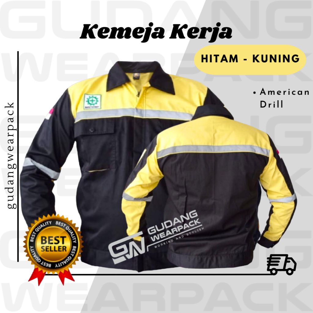 Gudang Wearpack - Baju Kerja Seragam Proyek Warna Hitam Kuning