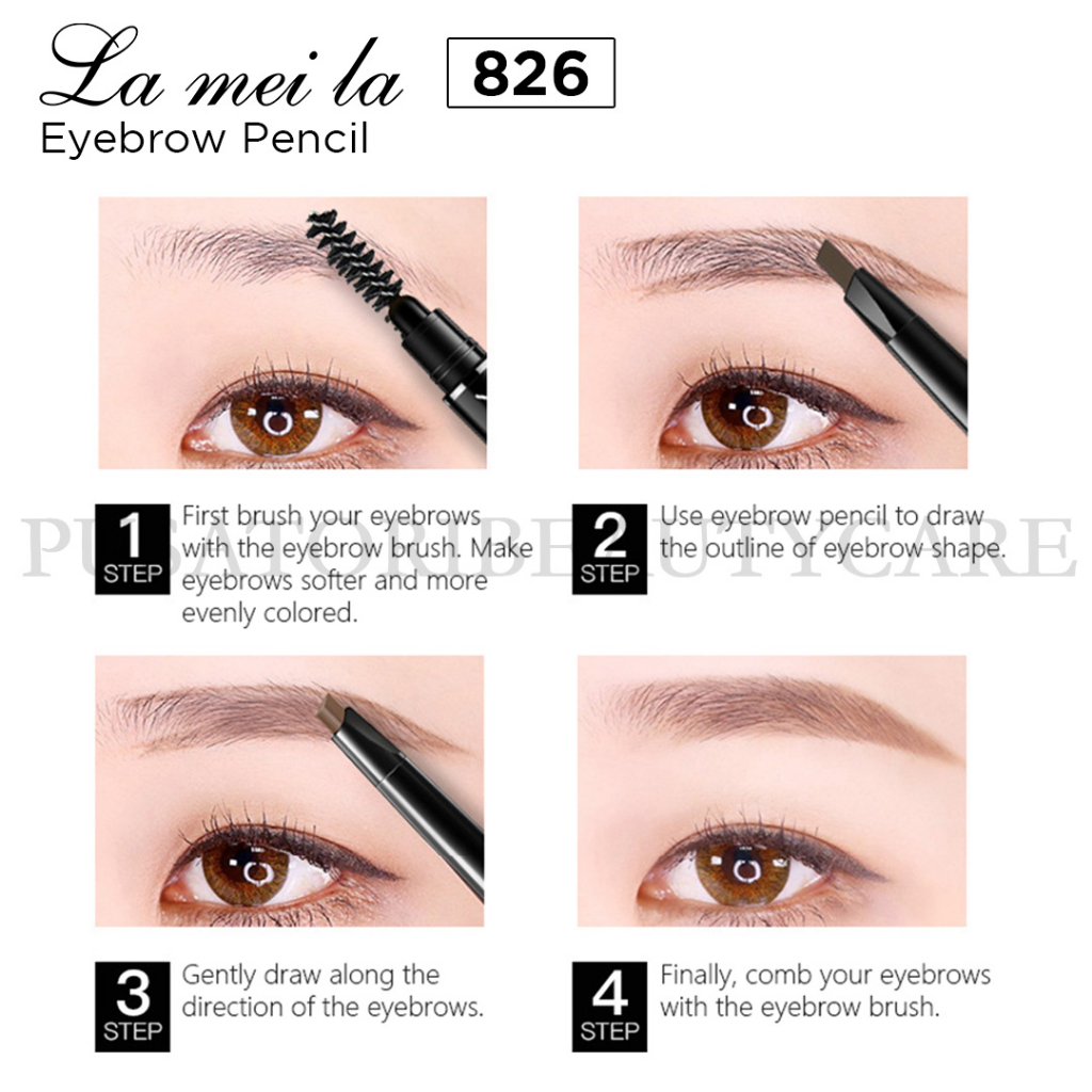 LAMEILA 826 Eyebrow Pencil Stereo Double Head Pinsil Alis