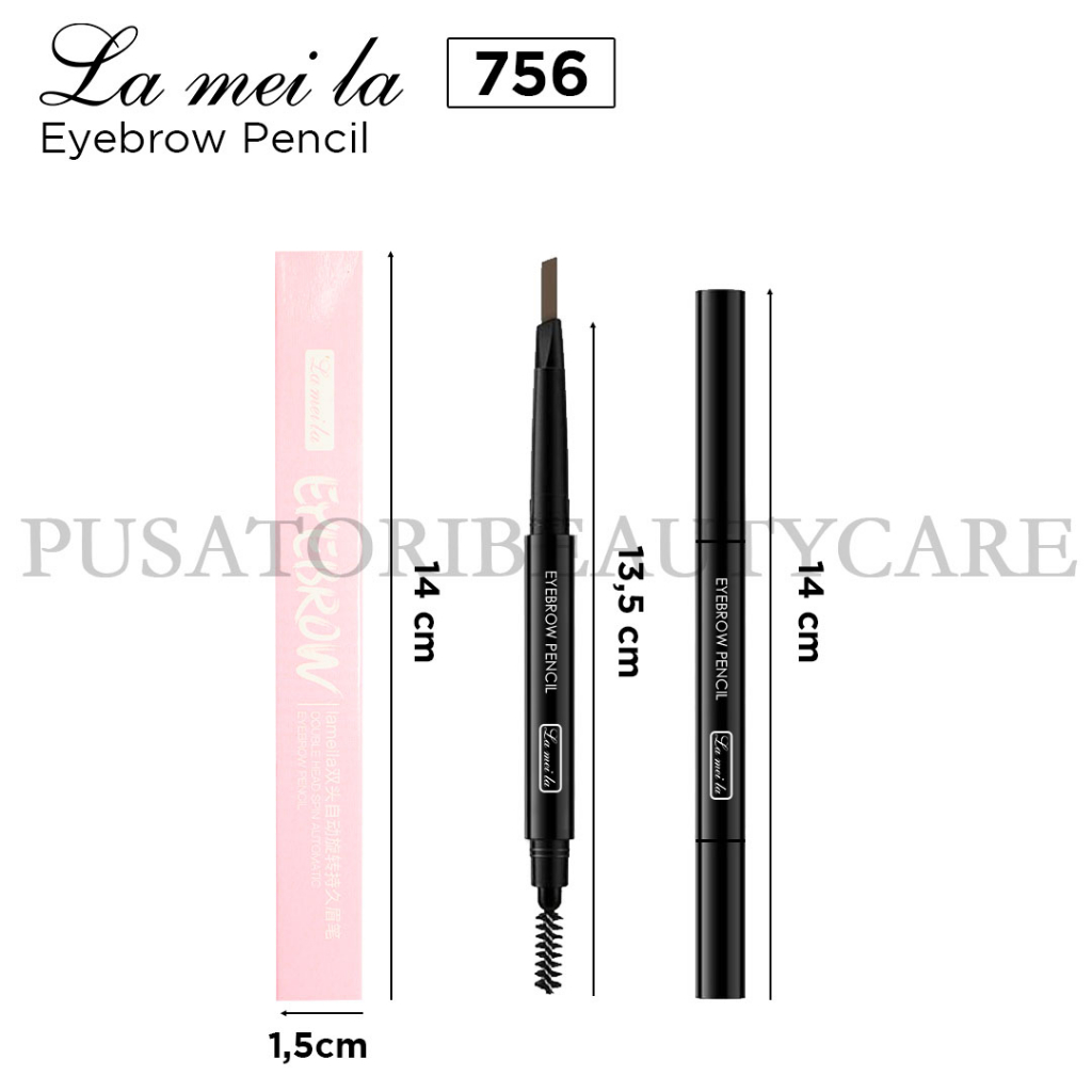 LAMEILA 756 Eyebrow Pencil Double Head Spin Automatic Long Lasting