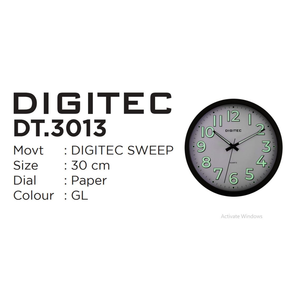 Digitec Jam Dinding Glow In The Dark Dekorasi Rumah - DT 3013