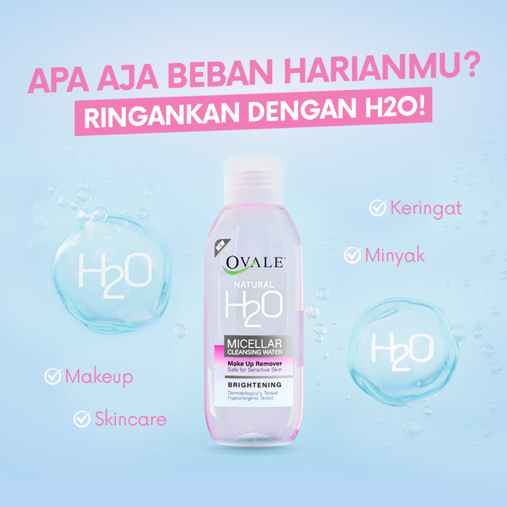 OVALE Natural H2O Micellar Water | Pembersih Make Up - 100ml