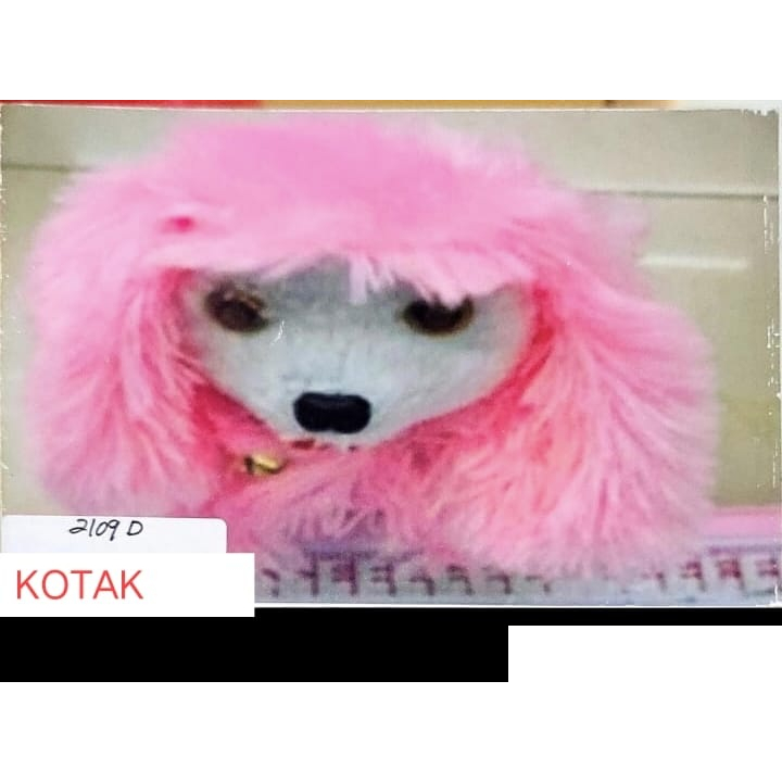 MAINAN BONEKA ANJING BULU BATERAI KOTAKAN