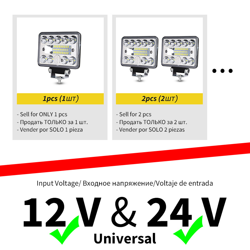 Mobil Lampu Kerja LED 3030 SMD 54 Watt Banjir Spot Combo Beam Bright 6500K DC 12v-24v Lampu Sorot Untuk Truk Traktor SUV 4x4 Mobil Led Lampu Lampu