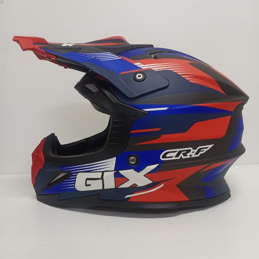 HELM CROSS GIX CROSS MOTIF CR-F GUNMET DOFF RED JPX CROSS