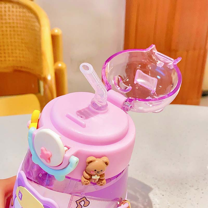 BOTOL MINUM ANAK /KIDS KARAKTER GEMOY LUCU BAJAK LAUT BPA FREE /TALI PANJANG NEW 1955