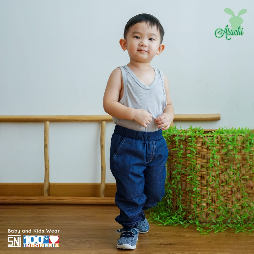 Simson Baby Jogger denim - Celana Jogger denim anak 1-3 Tahun