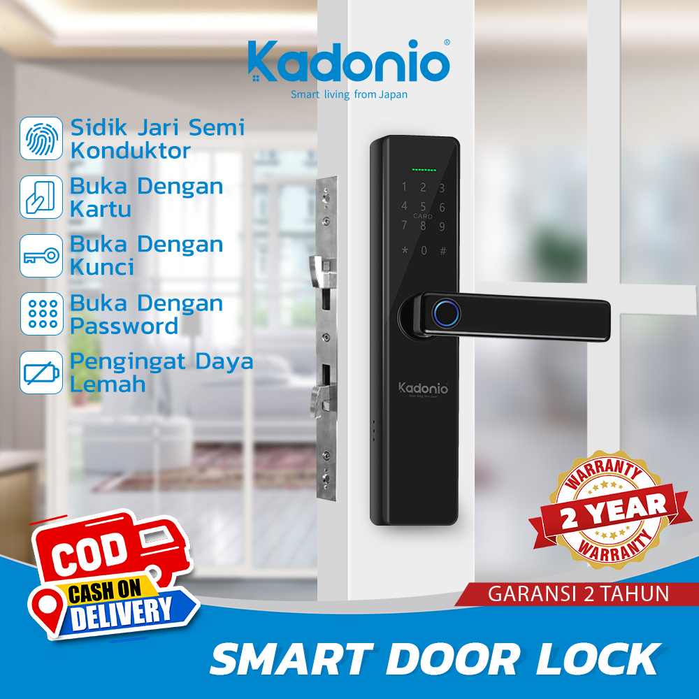 Kadonio kunci pintu digital kunci pintu sidik jari Smart Lock Digital Sliding Door with Handle kunci pintu elektrik