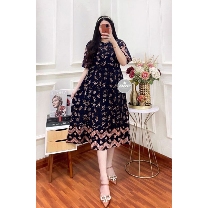 DianPutri - Daster Maura Batik Cap Rayon Grade A Busui Resleting Depan