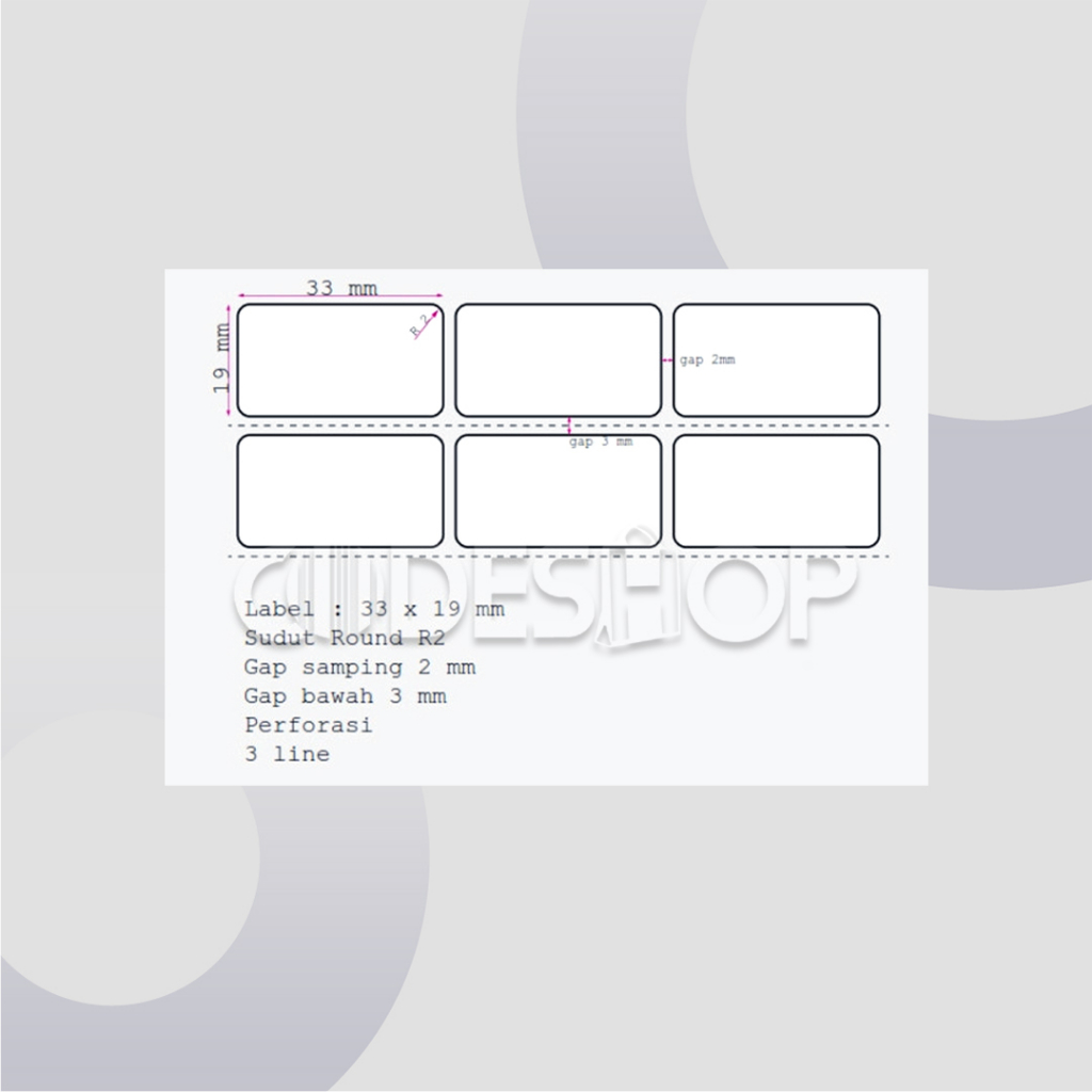 Label Direct Thermal 33 x 15 mm / 33x15mm / 33x15 cm 10.000 Pcs