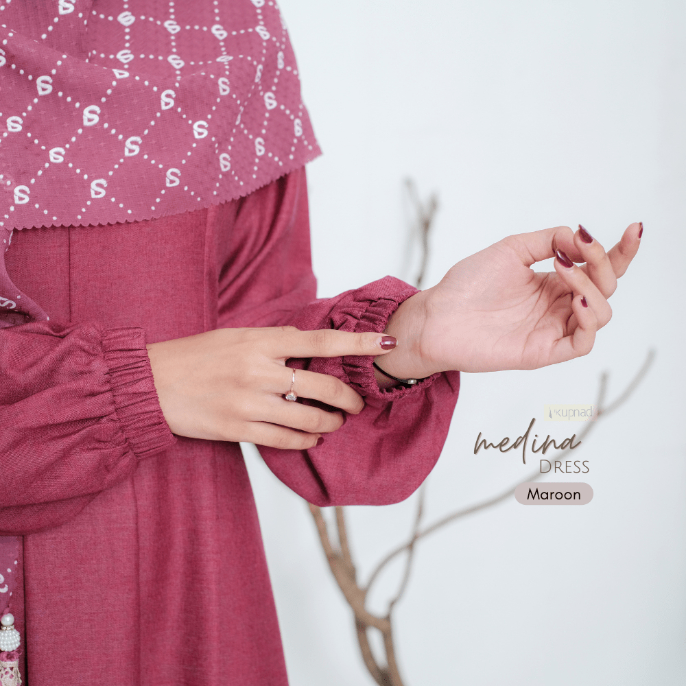 KUPNAD Gamis Premium Polos Katun Madina adem nyaman - Medina Dress by KUPNAD bikin kamu terlihat cantik