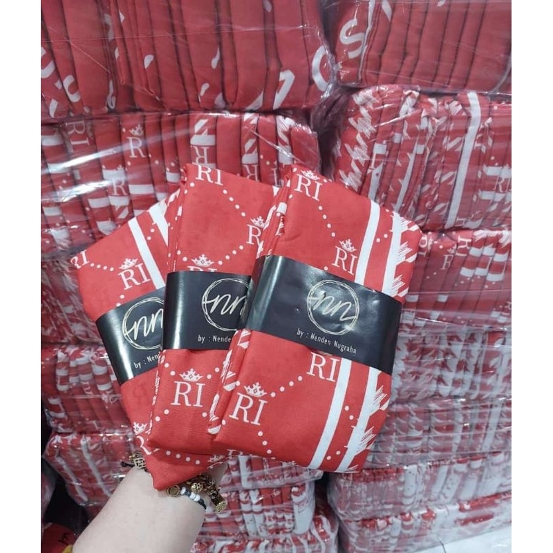 Hijab Segi Empat Voal Motif Kemerdekaan / Hijab Voal Indonesia Raya / Hijab Agustusan terlaris / Hijab Terbaru 2023