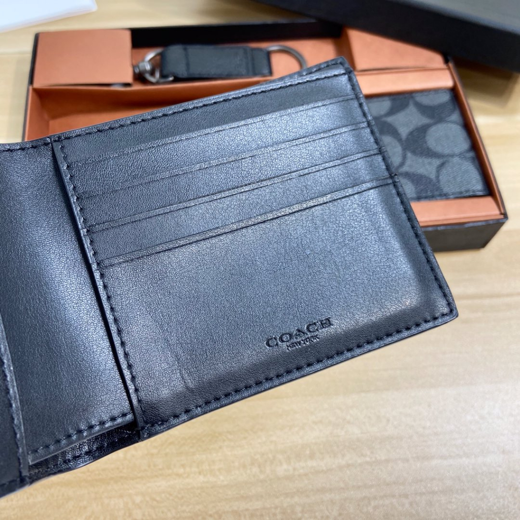 [Instant/Same Day] 31522    coach Men Short Wallet Melipat dompet  qianbao