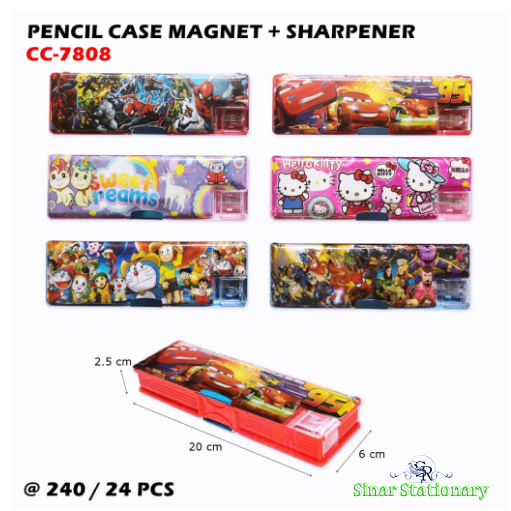 

KOTAK PINSIL / TEMPAT PINSIL CC-7808 PENSIL CASE MAGNET + SHARPENNER