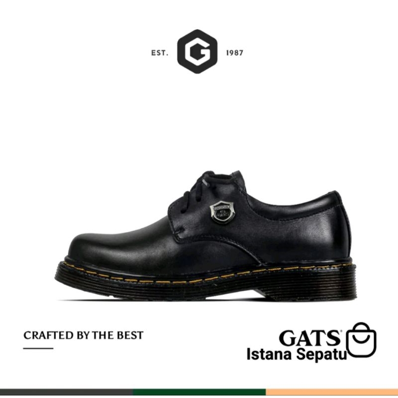 GATS - CM 1201 - Sepatu Kulit Boots Hitam Casual Pria