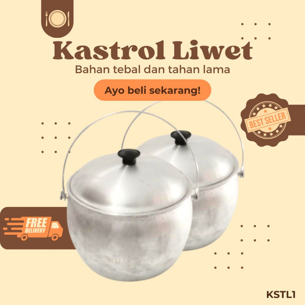 KSTL3 - Kastrol Panci liwet tebal ukuran no 8 9 10 12 14 - alat untuk memasak nasi liwet tradisional