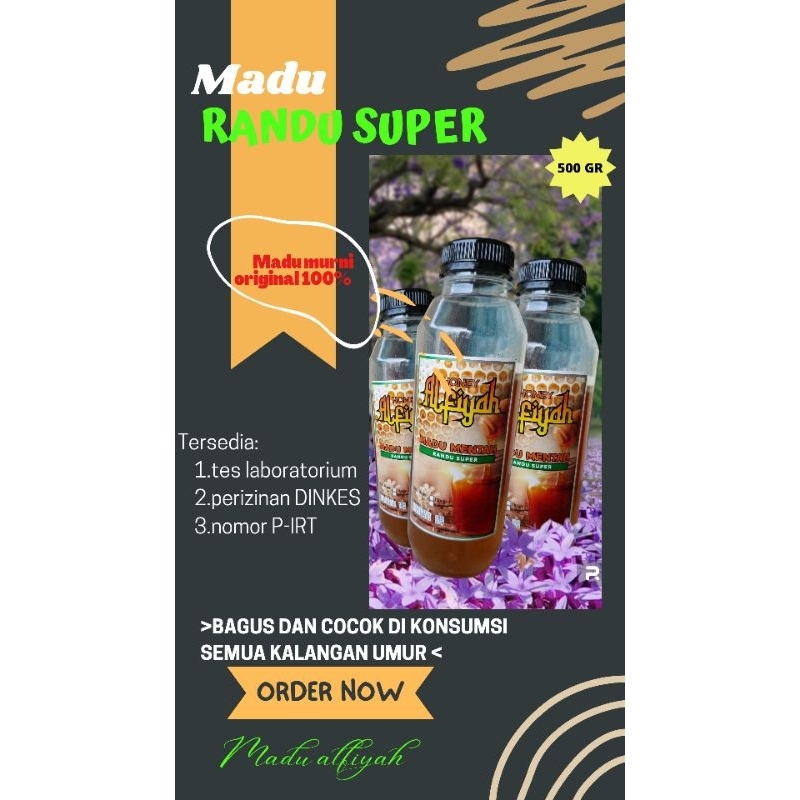 

madu mentah nektar randu super 500gr