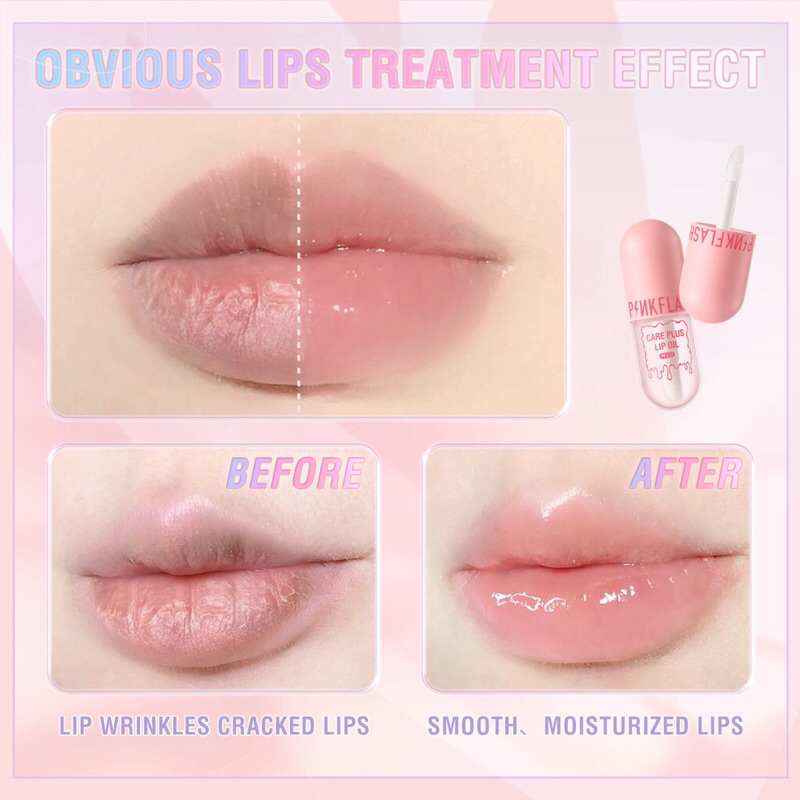 PINKFLASH Natural Lip Oil Lip Balm Lip Gloss Moisturize Repair Nourish Reduce Wrinkles  Waterproof Multi-uses