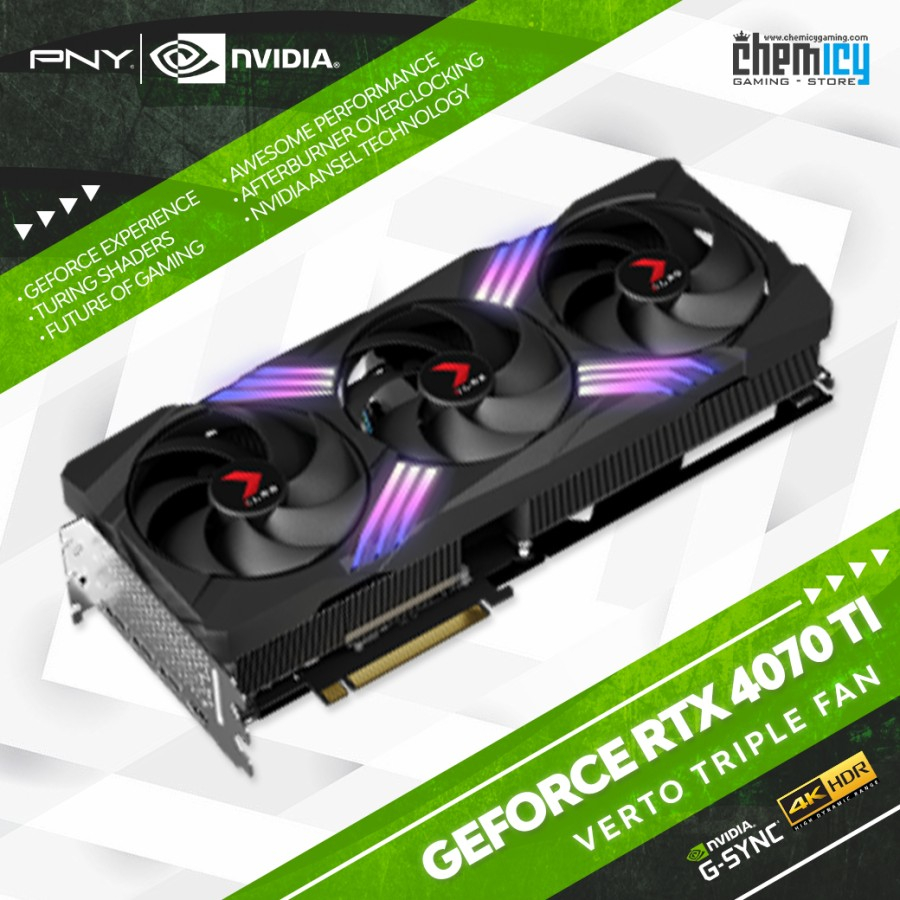 PNY Nvidia GeForce RTX 4070 Ti Verto Triple Fan ARGB 12GB OC