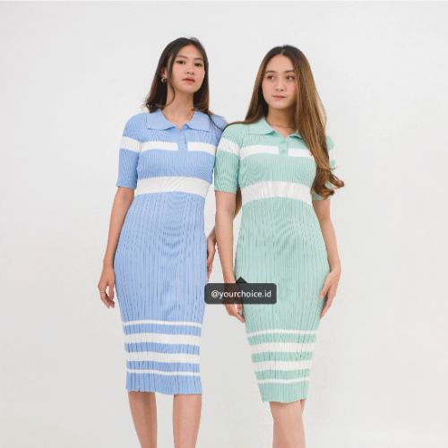 YOURCHOICE.ID Dress Casual Wanita/Dress Pendek Rajut/Dress Pendek Wanita/Beatrice Knit Dress
