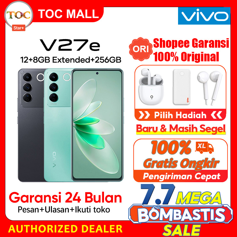 Vivo V27e 8/256GB RAM 8GB ROM 256GB NFC MediaTek Helio G99 Garansi Resmi Original Handphone Vivo baru 2023 hp vivo cuci gudang bisa cod bisa cicilan 0% bunga pinjaman Gratis ongkir 100% VIVO