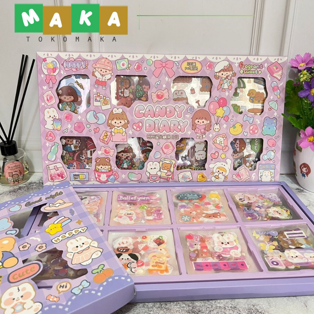 

paket sticker senmu isi 200 lembar karakter cewe paket sticker anti air sticker vinyl bening sticker transparant perlengkapan DIY journaling