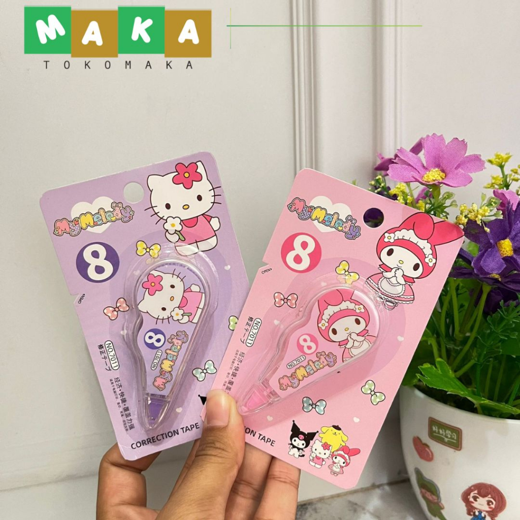 

correction tape sanrio kecil tipe x pita hello kitty tip x roll kuromi penghapus pen perlengkapan alat tulsi kantor peralatan sekolah