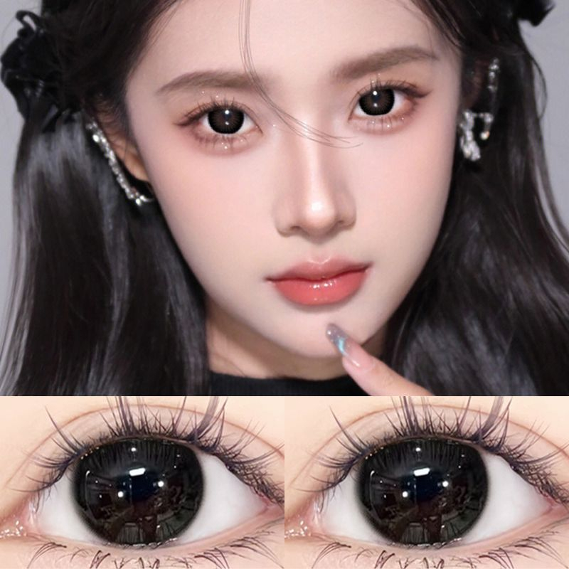 SOFTLENS BIG EYES BLACK COLORED LENSES 14.5mm-Crystal 14.0mm