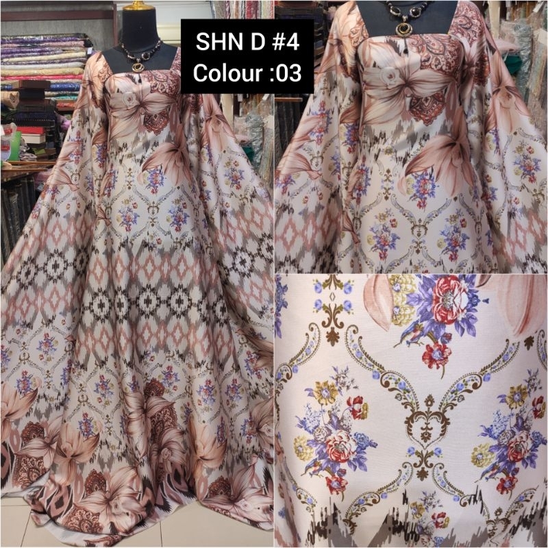 Kain Satin Armany Silky Bunga Abstrak SHN D#4 No:03